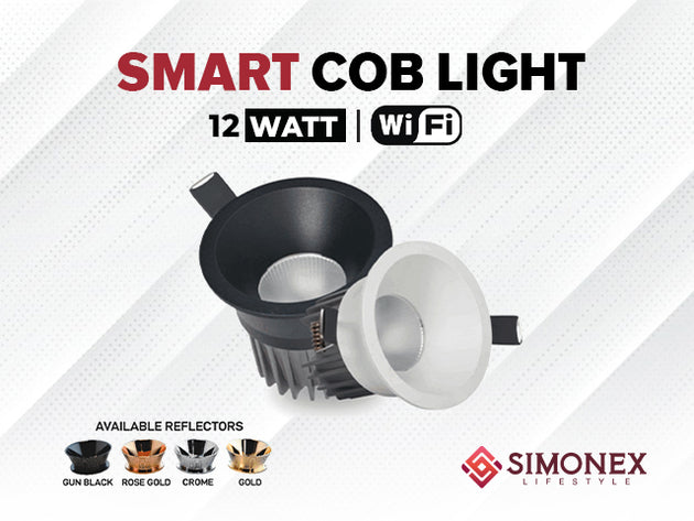 Simonex Sternet Smart 12 Watt Cob Light | CCT | Compatible with Amazon Alexa & Google Home | STC12W