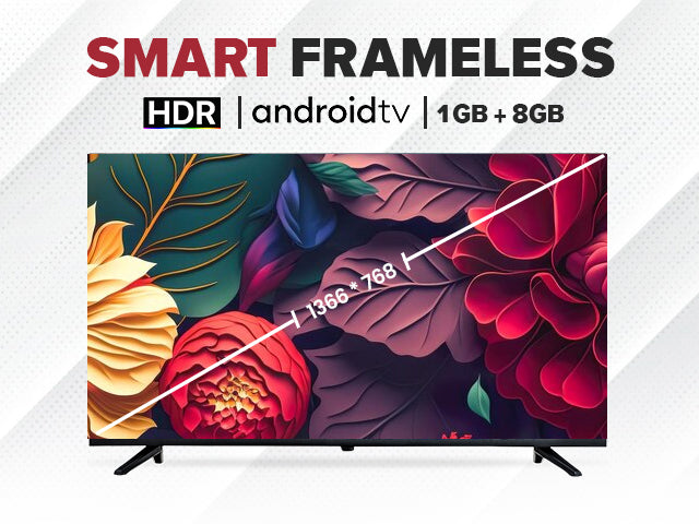 32 inches (80cm) Smart Frameless HD Ready Android TV | 512kb RAM + 2gb ROM | DOBSX32AFHD