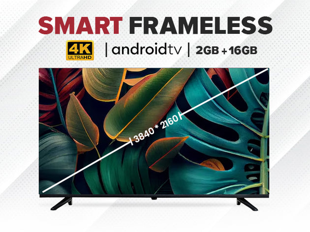 65 inches (165cm) Smart Frameless UHD 4K Android TV | 2gb RAM + 16gb ROM | DOBSX65UHDVR