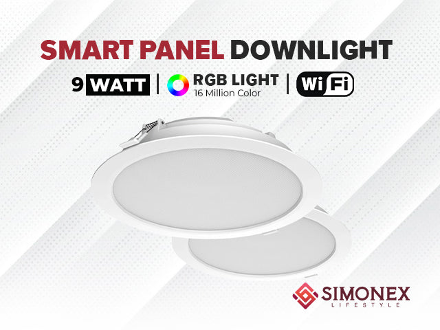 Simonex Sternet Smart 9 Watt Smart Panel Downlight | CCT | Compatible with Amazon Alexa & Google Home | STD9WT