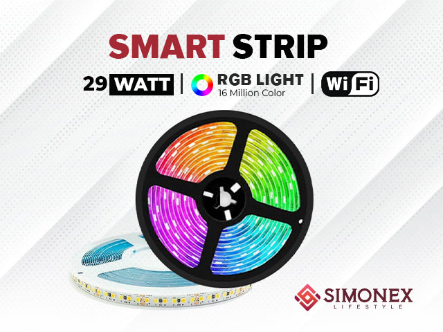 Simonex Sternet Smart 29 Watt Smart Strip | RGB | Compatible with Amazon Alexa & Google Home | STS10MC