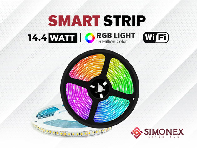 Simonex Sternet Smart 14.4 Watt Smart Strip | RGB | Compatible with Amazon Alexa & Google Home | STS5MC